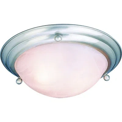 Volume Lighting Lunar 2 Light Ceiling Fixture Flush Mount In Brushed Nickel