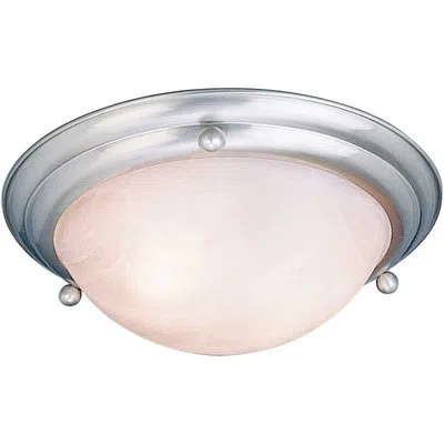Volume Lighting Lunar 3-light Ceiling Fixture Flush Mount In Brushed Nickel