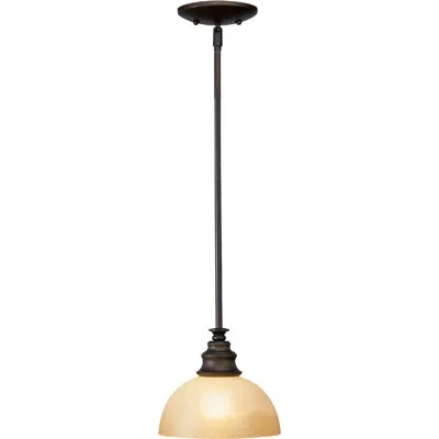 Volume Lighting Rainier 1 - Light Single Dome Pendant In Brown