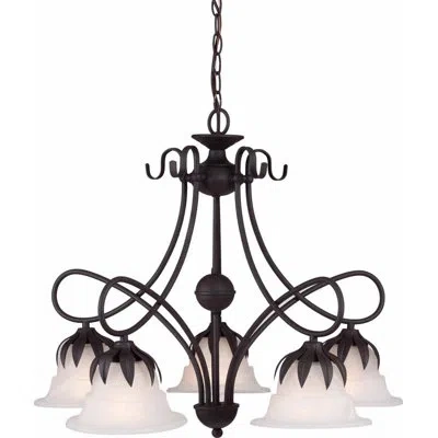 Volume Lighting Raleigh 5-light Shaded Classic / Traditional Chandelier In Antique Bronze