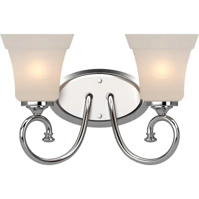 Volume Lighting Tes 2-light Indoor Chrome Wall Sconce With White Frosted Glass Bell Shades In Chrome;colorful Glass