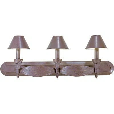 Volume Lighting Toltec 3-light Vanity Light In Prairie Rock & Gold
