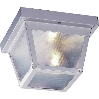 Volume Lighting White 2 -bulb Outdoor Flush Mount