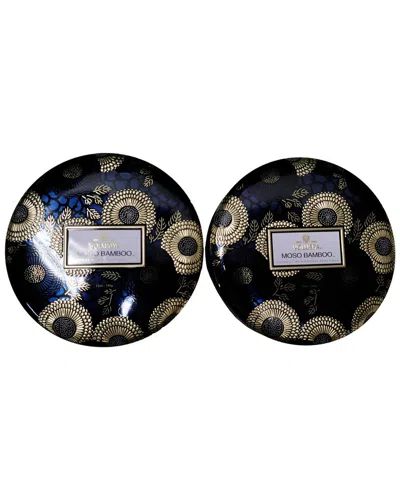 Voluspa 2 Pack 12oz Moso Bamboo 3 Wick Tin Candle In Black