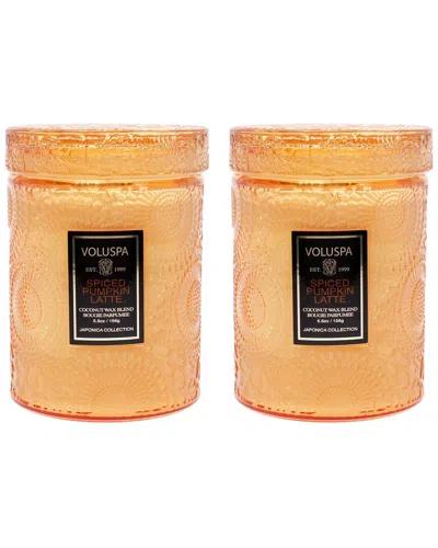 Voluspa 2p Spiced Pumpkin Latte Small 5.5oz Candle Kit In Gold
