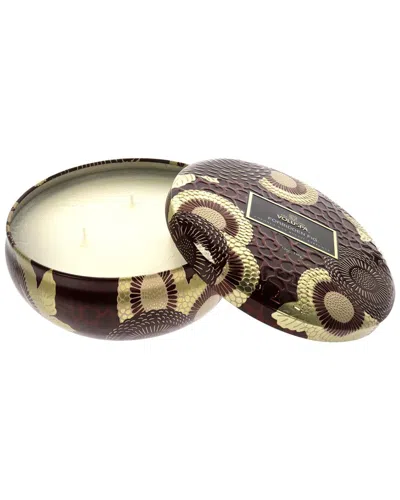 Voluspa 3 Wick Tin Candle - Forbidden Fig In Brown