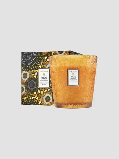 Voluspa Baltic Amber 3-wick Hearth Candle In Brown