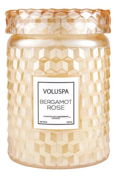 Voluspa Bergamot Rose Large Jar Candle In Transparent