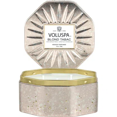 Voluspa Blond Tabac Octagon Tin Candle In Pink