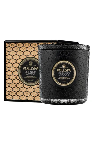 Voluspa Burning Woods Boxed Luxe Candle In Black