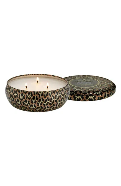 Voluspa Burning Woods Three-wick Tin Candle In Pattern
