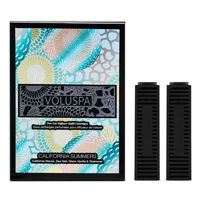 Voluspa California Summers Car Diffuser Twin Refill Cartridge In Blue