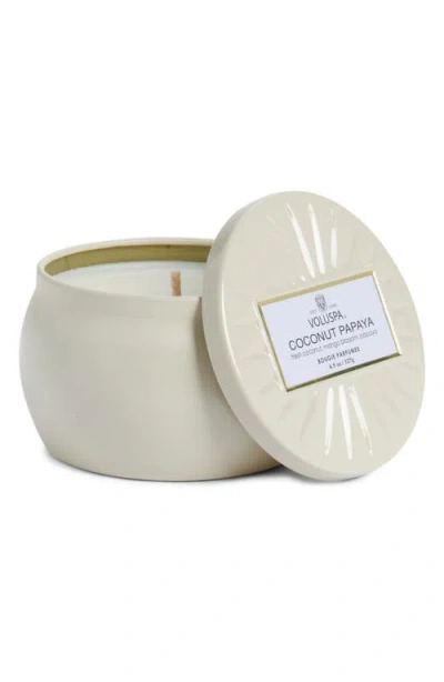 Voluspa Coconut Papaya Mini Tin Candle In Neutral