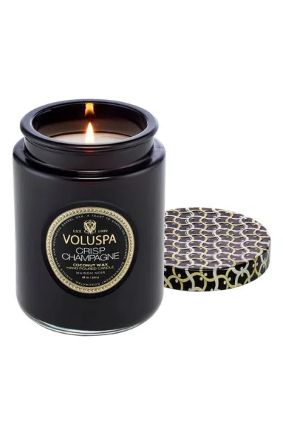 Voluspa Crisp Champagne Large Jar Candle In Black