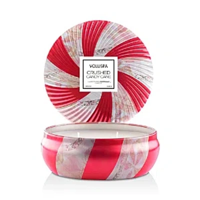 Voluspa Crushed Candy Cane 3-wick Decorative Tin Candle