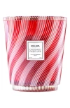 Voluspa Crushed Candy Cane 5-wick Hearth Candle In Red