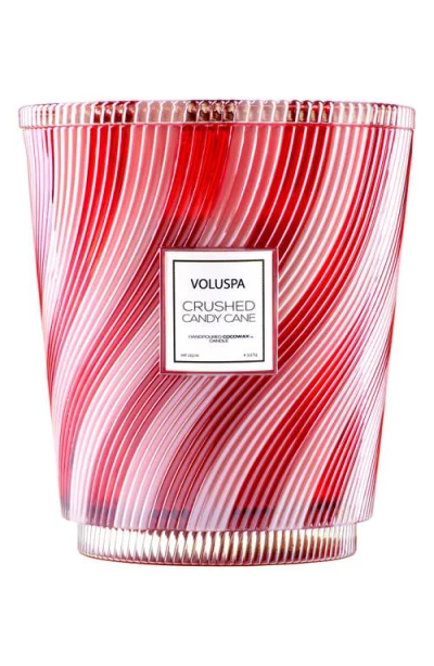 Voluspa Crushed Candy Cane 5-wick Hearth Candle In Red
