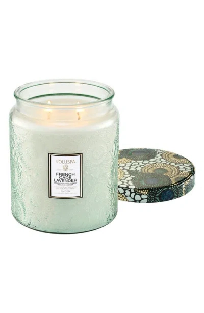 Voluspa French Cade Lavender Luxe Jar Candle In French Cade & Lavender