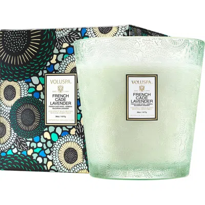 Voluspa French Cade Lavender Three-wick Hearth Candle In Blue