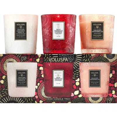 Voluspa Fruits Of Paradise Demi Candle Trio In Multi