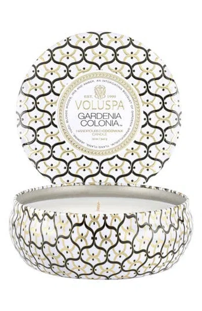 Voluspa Gardenia Colonia 3-wick Tin Candle In Multi
