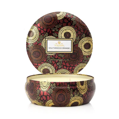 Voluspa Japonica Goji Tarocco Orange 3 Wick Candle In Decorative Tin