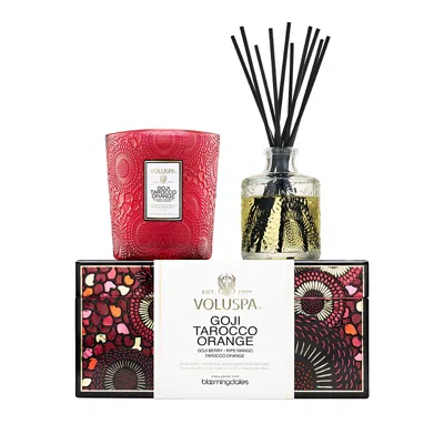 Voluspa Goji Tarocco Orange Candle & Reed Diffuser Gift Set - Exclusive In Red