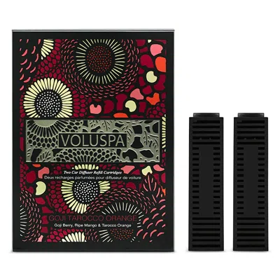 Voluspa Goji Tarocco Orange Car Diffuser Twin Refill Cartridge In Multi