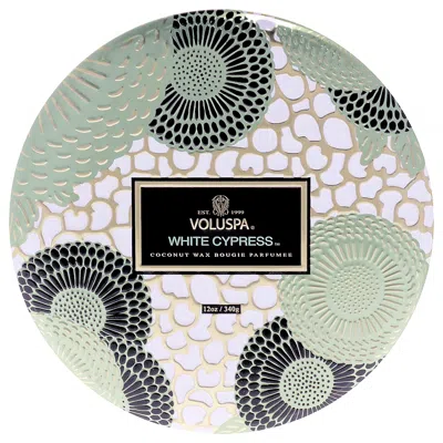 Voluspa Japonica Collection 3 Wick Tin Candle - White Cypress By  For Unisex - 12 oz Candle In Green