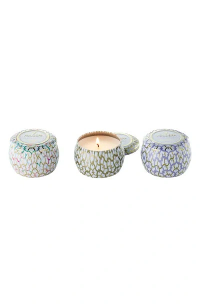 Voluspa Japonica Set Of 3 Mini Tin Candles In Multi
