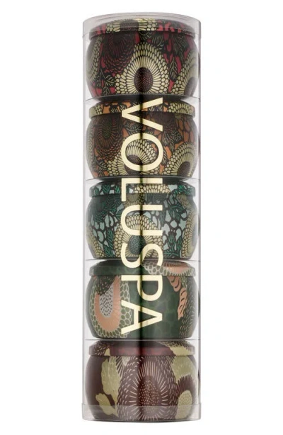 Voluspa Japonica Set Of 5 Mini Tin Candles (limited Edition) (nordstrom Exclusive) $60 Value In Green Multi Assorted
