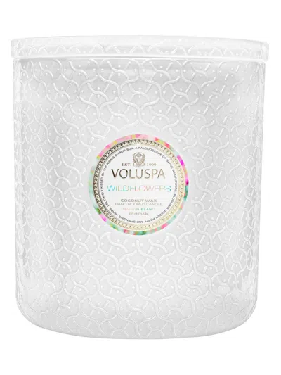 Voluspa Maison Blanc Wildflowers 5-wick Hearth Candle In Gray