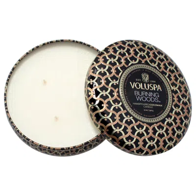 Voluspa Maison Noir Collection 3 Wick Tin Candle - Burning Woods By  For Unisex - 12 oz Candle In Multi
