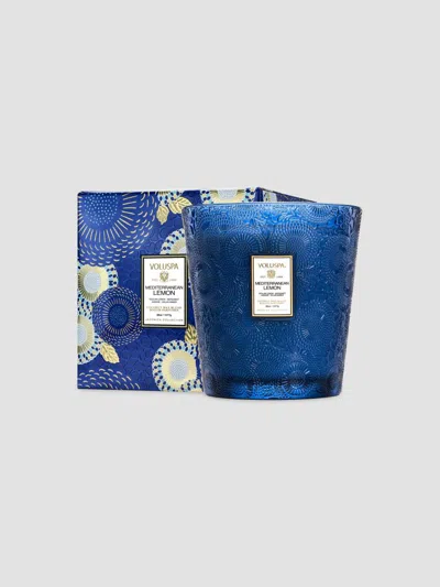 Voluspa Mediterranean Lemon 3-wick Hearth Candle In Blue