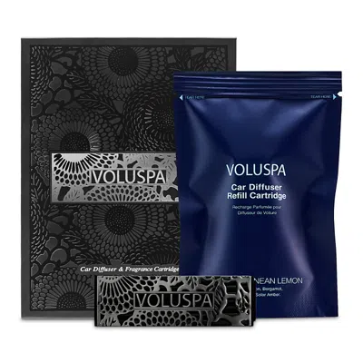 Voluspa Mediterranean Lemon Car Diffuser Starter Kit In Blue