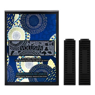 Voluspa Mediterranean Lemon Car Diffuser Twin Refill Cartridge In Blue