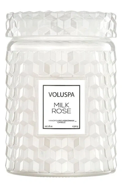 Voluspa Milk Rose Large Jar Candle In White