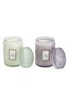 Voluspa Mini Jar Candle Duo In French Cade Laven/aple Bl Clvr