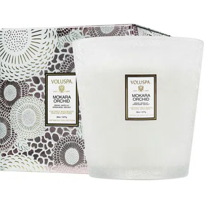 Voluspa Mokara Orchid Three-wick Hearth Candle In White