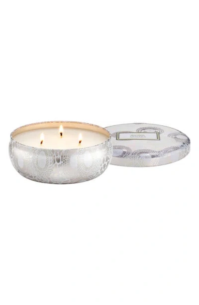 Voluspa Mokara Three-wick Tin Candle In Silver