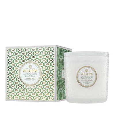 Voluspa Moroccan Mint Tea Boxed Luxe Candle 30 Oz. In White