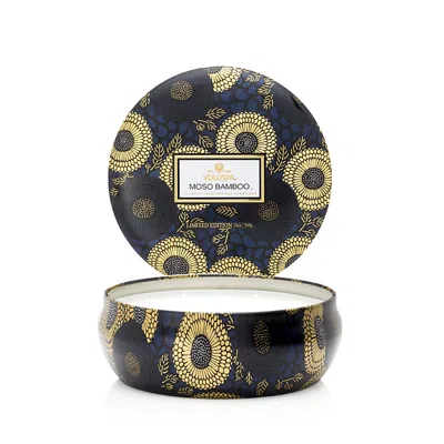 Voluspa Moso Bamboo 3 Wick Tin Candle, 12 Oz. In Blue