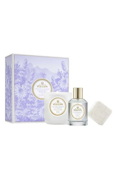 VOLUSPA VOLUSPA MOUNTAIN LAVENDER & CHAMOMILE 3-PIECE RETREAT GIFT SET