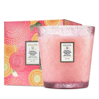 Voluspa Napali Passion Fruit 3 Wick Hearth Candle 38 Oz. In Pink
