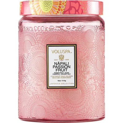 Voluspa Napali Passion Fruit Large Jar Candle 18 Oz. In Pink