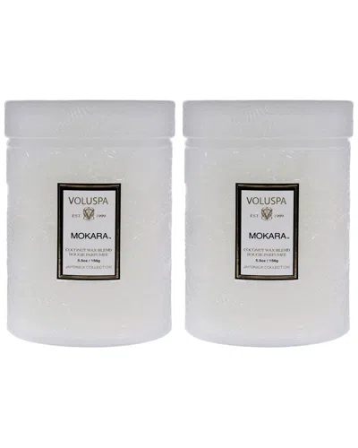 Voluspa Pack Of 2 Mokara Small 5.5oz Candles In White