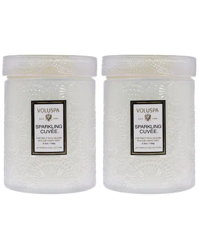 Voluspa Pack Of 2 Sparkling Cuvee Small 5.5oz Candles In White