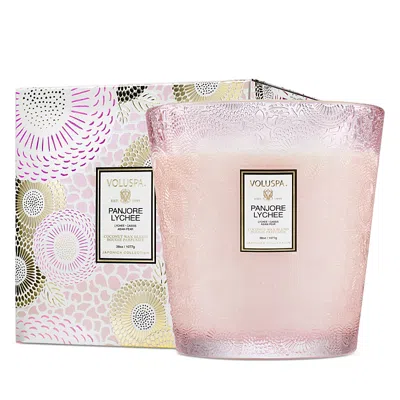 Voluspa Panjore Lychee 3 Wick Hearth Candle In Pink