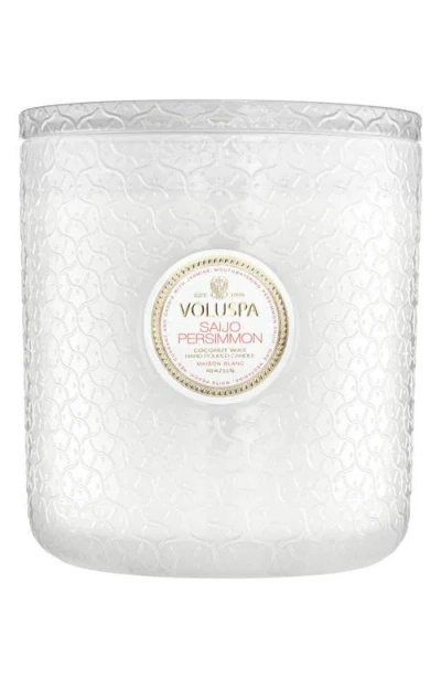 Voluspa Saijo Persimmon Five-wick Hearth Candle In Transparent