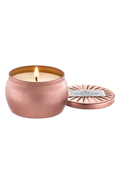 Voluspa Sparkling Rose Mini Tin Candle In Pink